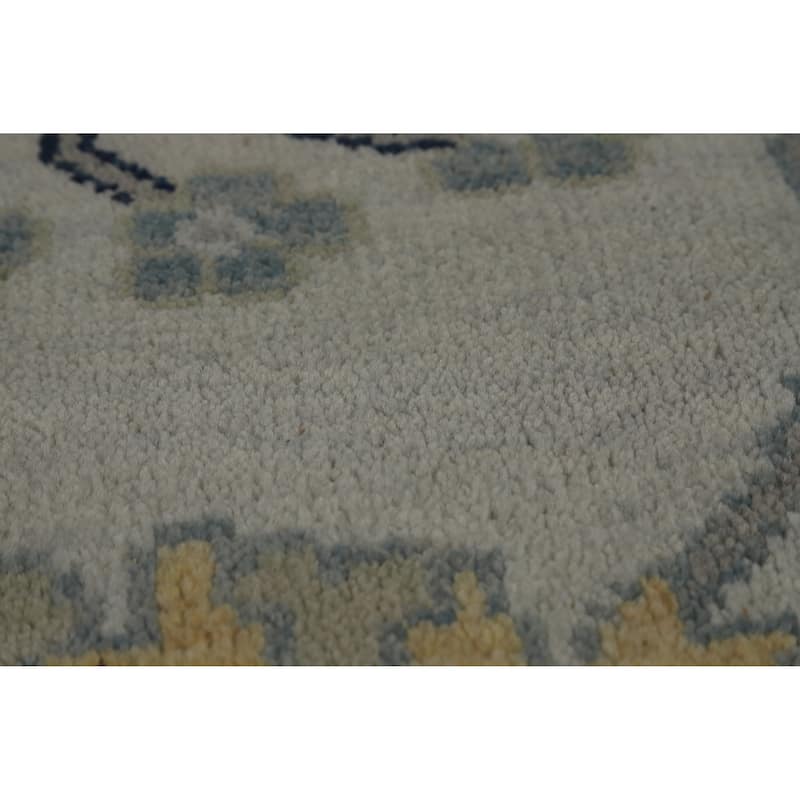 Hand Knotted Oriental 100% Wool Carpet Transitional All-Over Greys & Charcoal Oushak Area Rug - 10' 2'' X 7' 11''