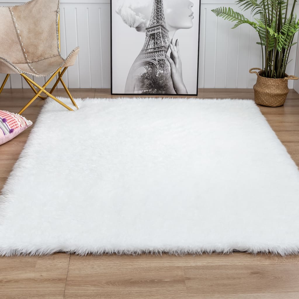 Flokati Shag Collection 5x7 Area Rug - 5' x 7' - 5' X 7'