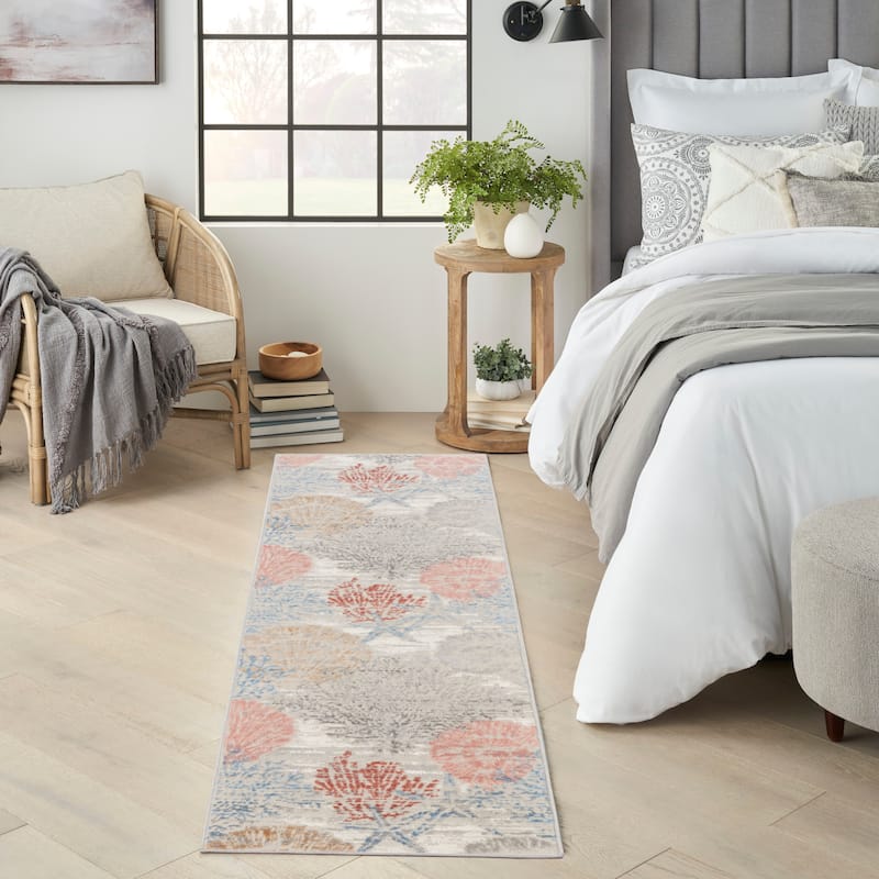 Nourison Pompeii Coastal Beach Shells and Coral Area Rug