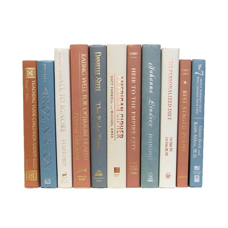 Decorative Books - Sea Coral Book Bundle - 1 Foot of Blue Books