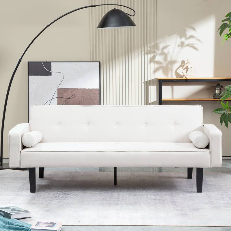 Futon Sofa Bed Convertible Couch Bed with Armrests