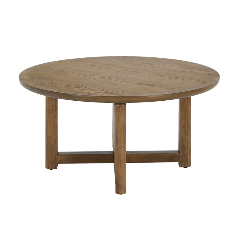Christopher Knight Home - Seraphina 32" Round Rattan Woven Wood Coffee Table