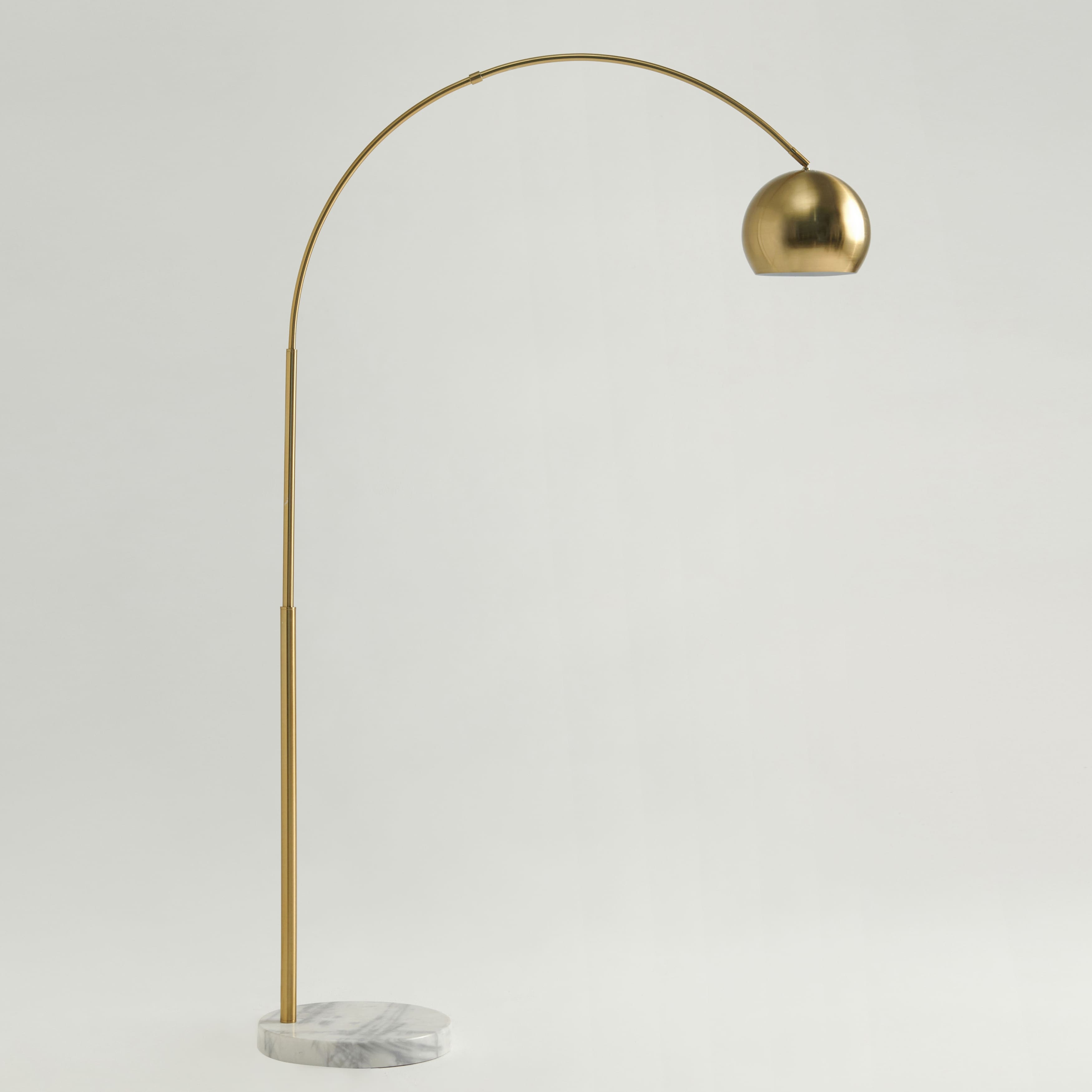 Brightech Olivia 75 in. Antique Brass Arc Standing Floor Lamp with ...