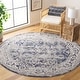 preview thumbnail 2 of 40, SAFAVIEH Odyssey Dido Shabby Chic Oriental Rug 6'7" Round - Grey/Navy - Round