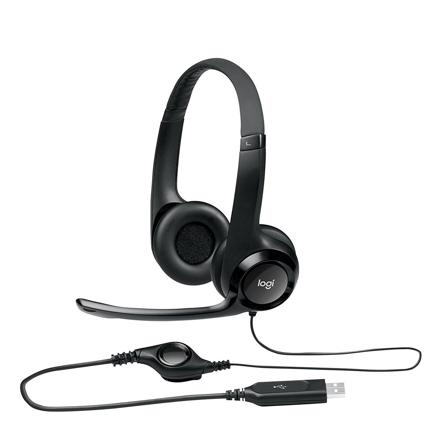 Logitech Clearchat Comfort H390 Usb Wired Pc Headset For Internet Calls And Music (981-000014)