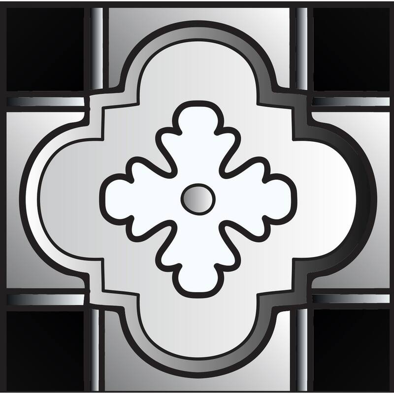 12" X 12" Black White and Gray Mosaic Peel and Stick Removable Tiles