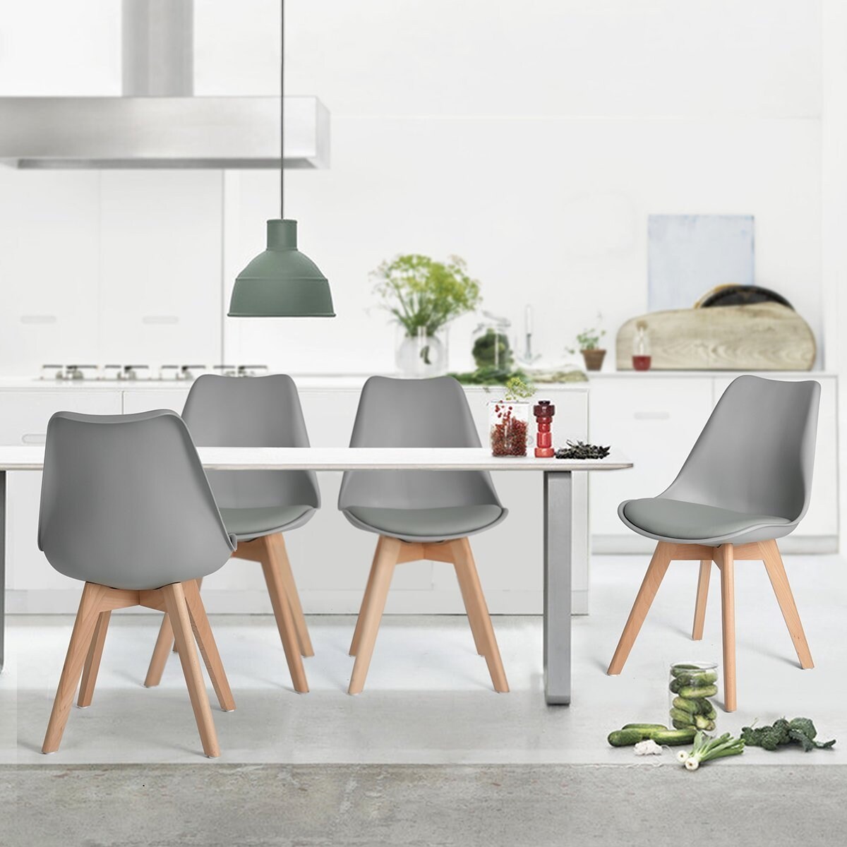 Shop Set Of 3 Hago Guest Chair Soft Leather Cushion Dining Side Chair With Wooden Legs 2 White 1 Grey Overstock 25441533
