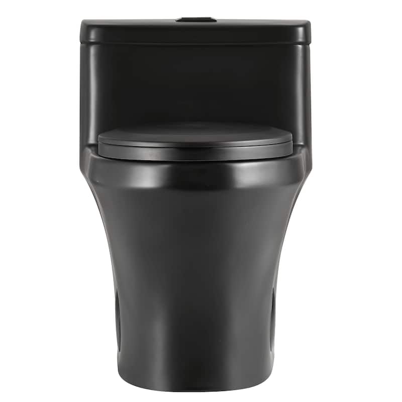 Fine Fixtures Dual-Flush One-Piece Toilet With High-Efficiency Flush, 12" Rough-in, Elongated bowl