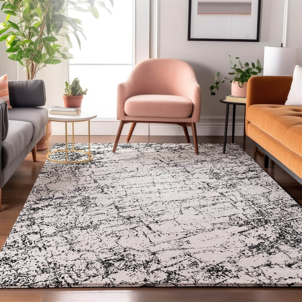 Premium Washable Super Soft Modern Crackle Mayfield Rug