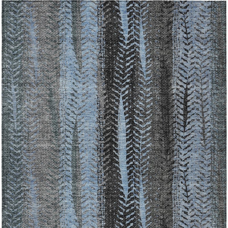 HomeRoots Botanical Leaves Transitional Rectangle Outdoor Rug