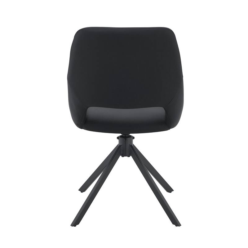 Faux Leather Dining Chairs Set of 4, Swivel Dining Room Chair, Metal Frame Kitchen Chairs