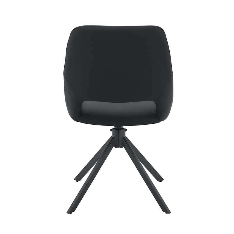 Modern PU Leather Dining Chair with 360° Swivel Seat Anti-Scratch Leather and High Back, for Kitchen Living Room, 2-Piece Set