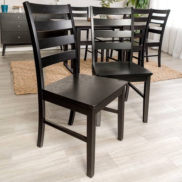 Shop Wood Ladder Back Dining Side Chairs Set Of 2 On Sale