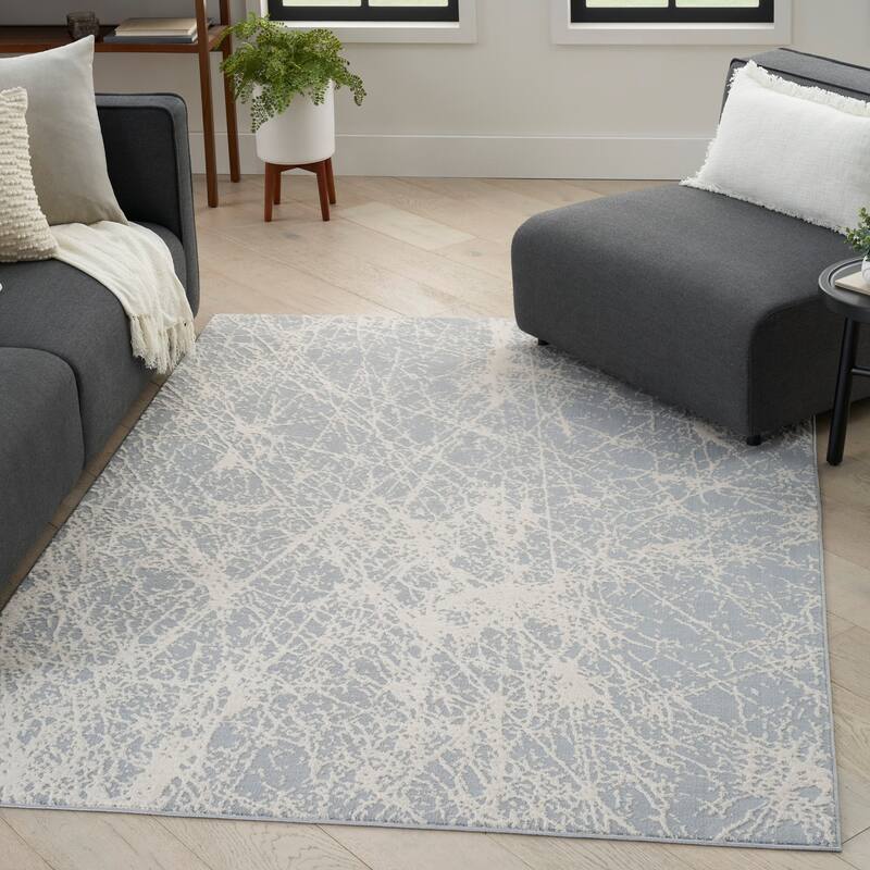 Nourison Lillian Indoor only Grey Abstract Area Rug