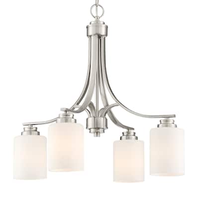 Craftmade Bolden 4 Light 23" Wide Chandelier with Frosted Glass Shades