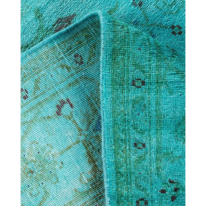 Vibrance, One-of-a-Kind Hand-Knotted Area Rug - Blue, 6' 1" x 8' 9" - 6' 1" x 8' 9"