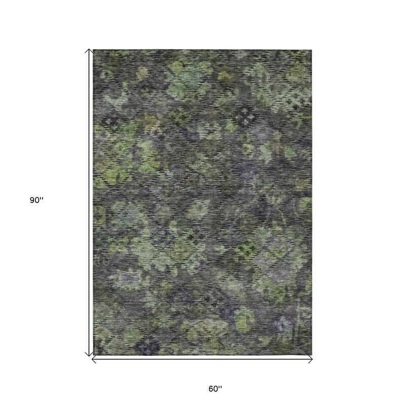 HomeRoots Floral Traditional Rectangle Outdoor Rug