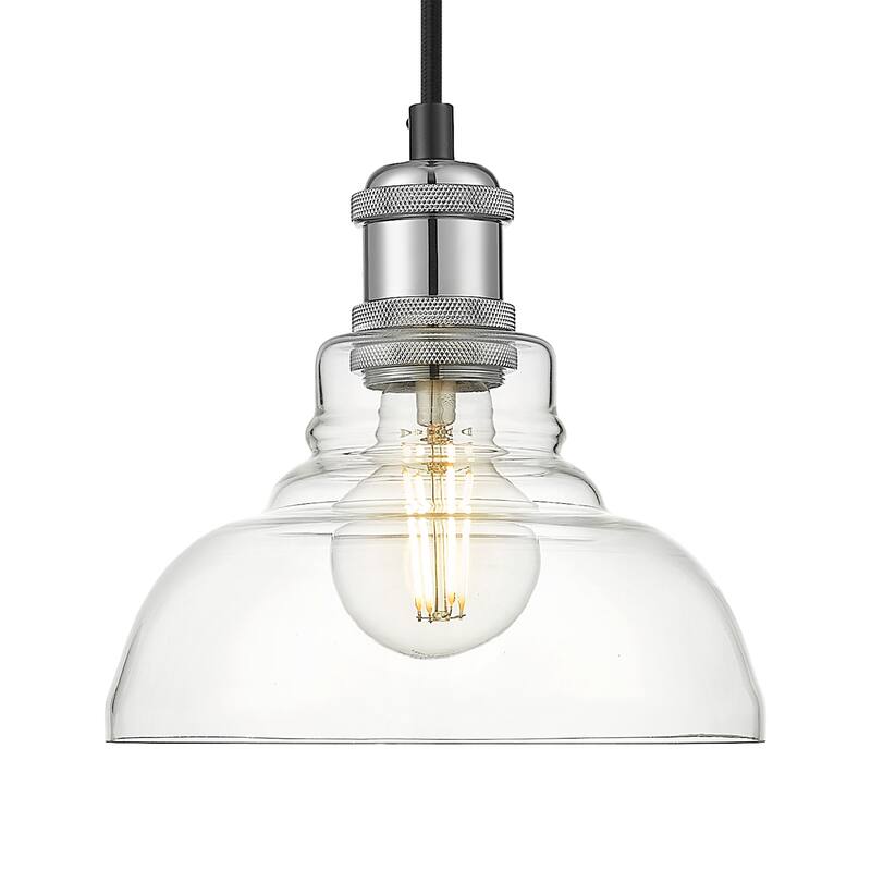 Yep by Golden Lighting Carver 1-light Pendant in Chrome - Mini Pendant