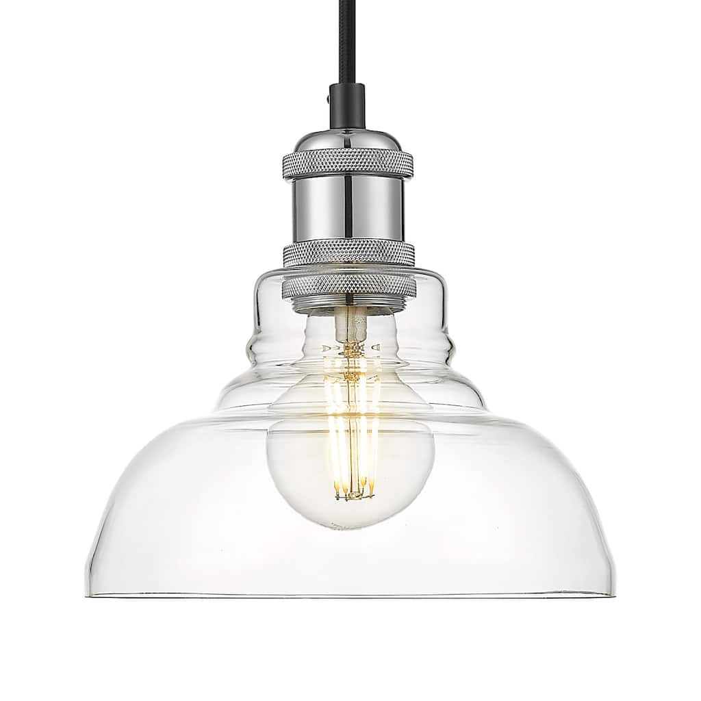 Yep by Golden Lighting Carver 1-light Pendant in Chrome - Mini Pendant