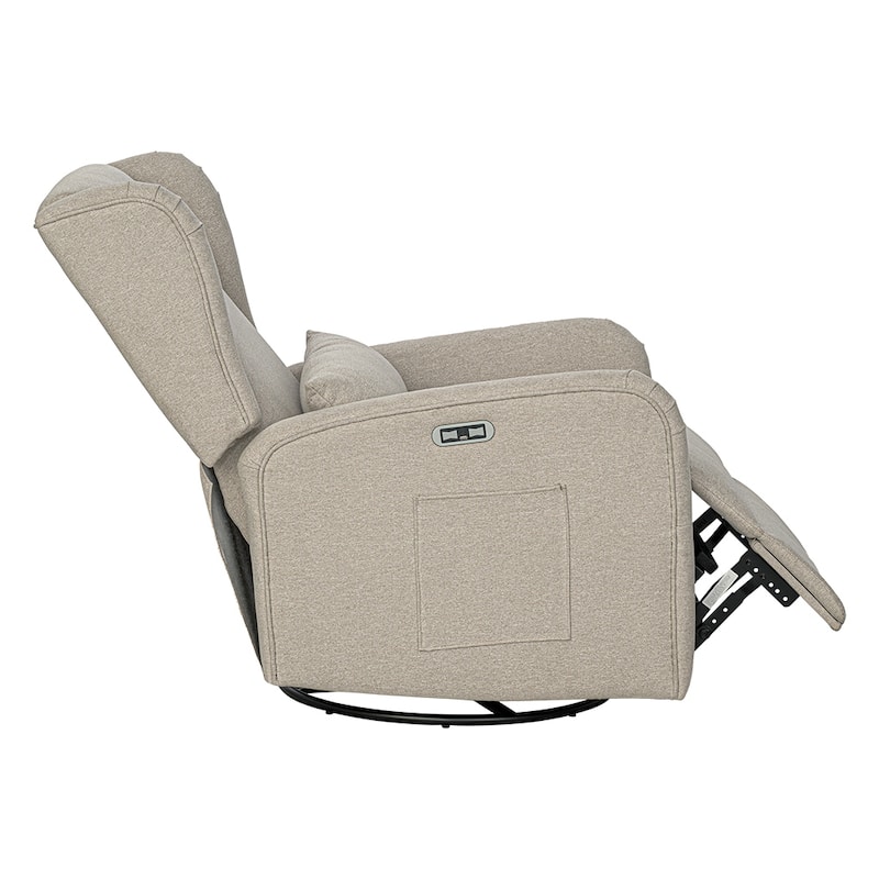 Madison Park Candace Power Recliner 3-in-1 with Swivel, Glider, USB Ports