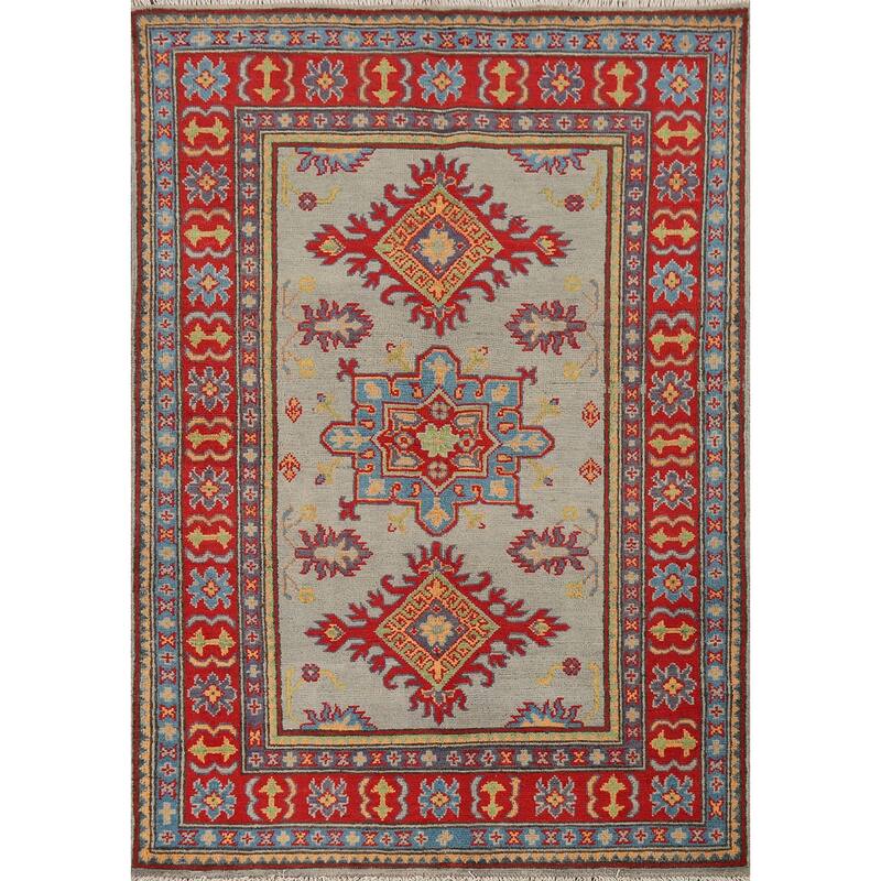 Kazak Accent Rug Handmade Wool Carpet - 3'3" x 4'11"