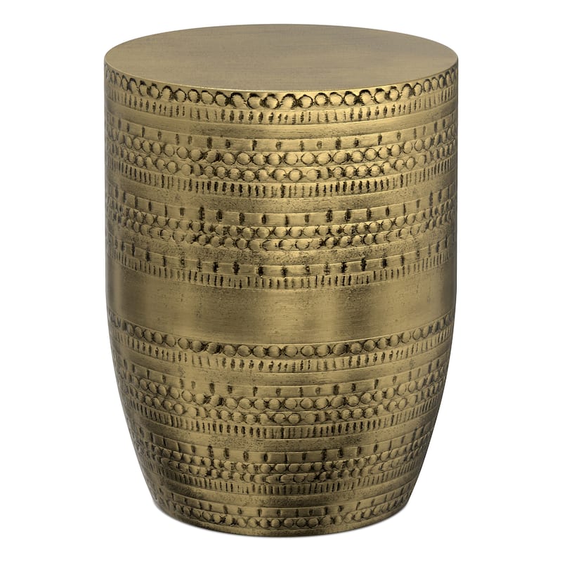 WYNDENHALL Jean 15" Wide Tribal Pattern Metal Accent Table & Assembled - 15"w x 15" d x 20" h