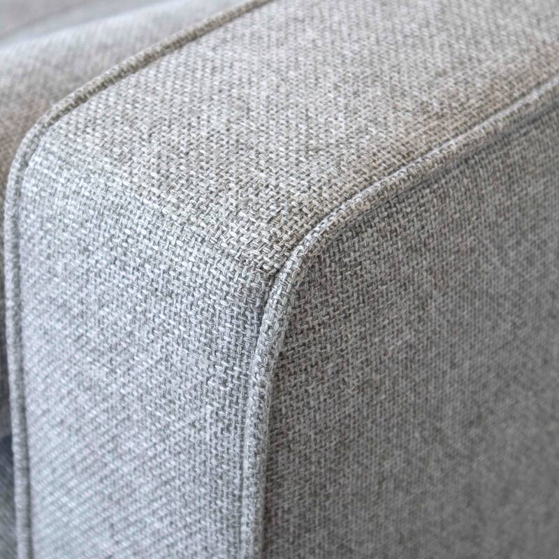 Diva Light Grey Fabric Modern Living Room Corner Sectional Couch