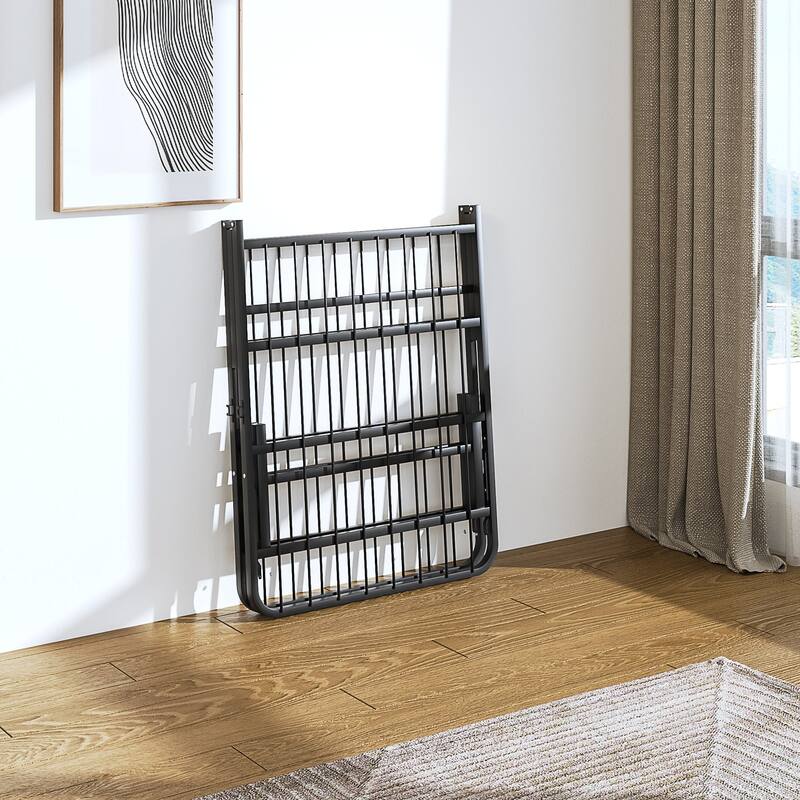 VECELO Black Foldable Bed Frame Twin/Full/Queen Size No Tools Assembly 12.8" Underbed Storage Space Modern Bed