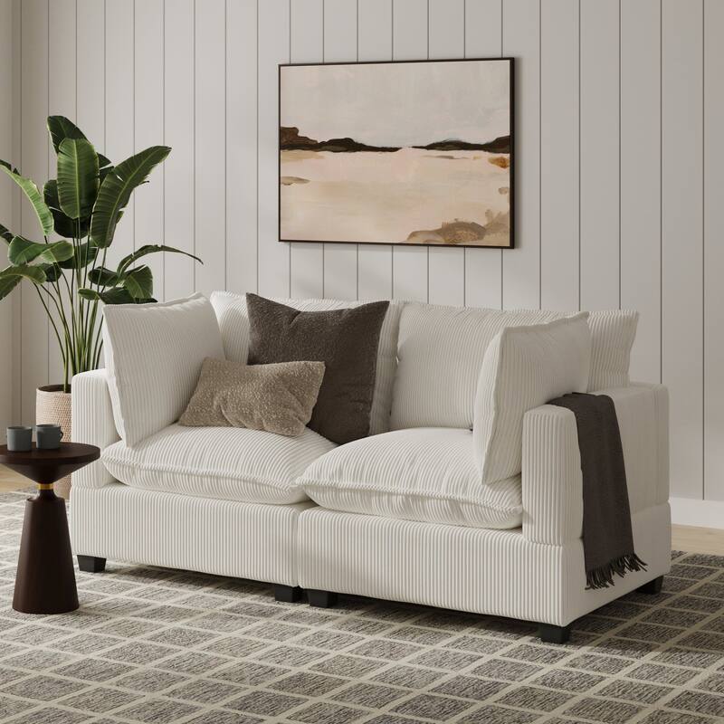Chelsea Modern Cloud Modular Upholstered Sofa with Deep Seat and Plush Cushions
