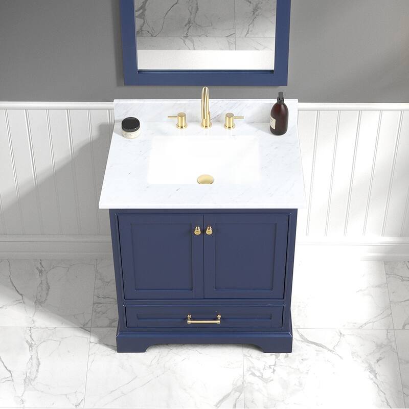Blossom Copenhagen 30" Bathroom Vanity with Marble Top & Ceramic Sink