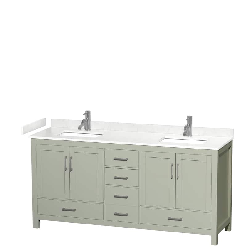 Sheffield Double Bathroom Vanity Set, Cultured Top, No Mirror