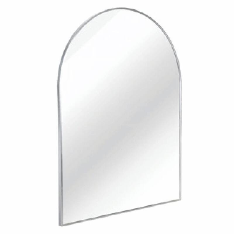 30x40 Inch Metal Framed Arched Bathroom Mirror for Wall