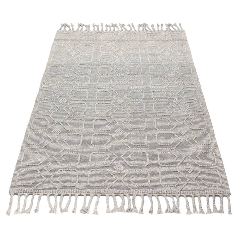 ECARPETGALLERY Braid weave Sienna Grey Wool Rug - 5'1 x 8'1