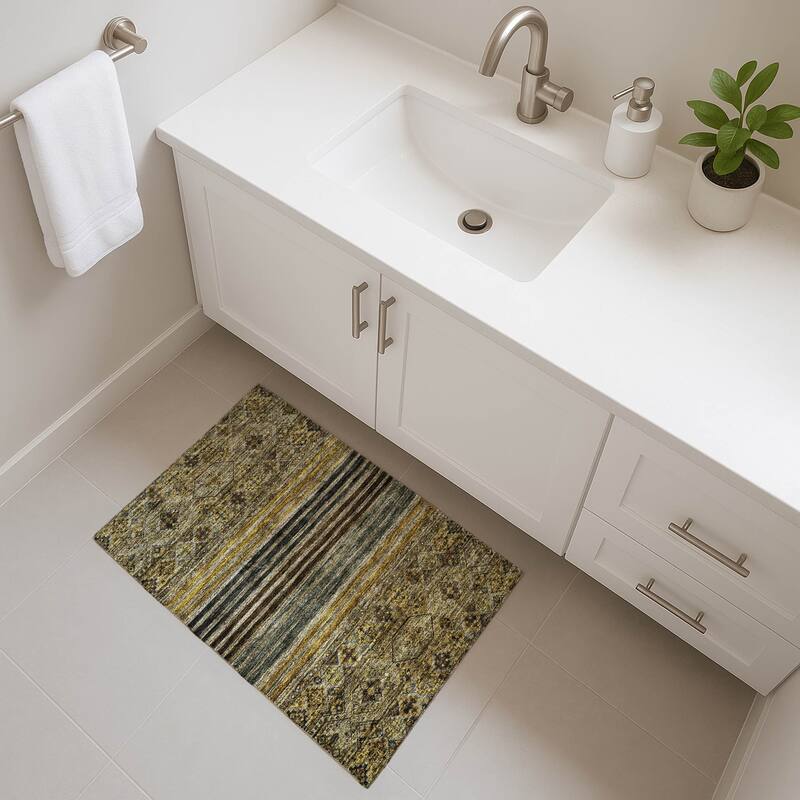 Premium Washable Super Soft Boho Stripes Mayfield Rug - Gray - 1'8" x 2'6"