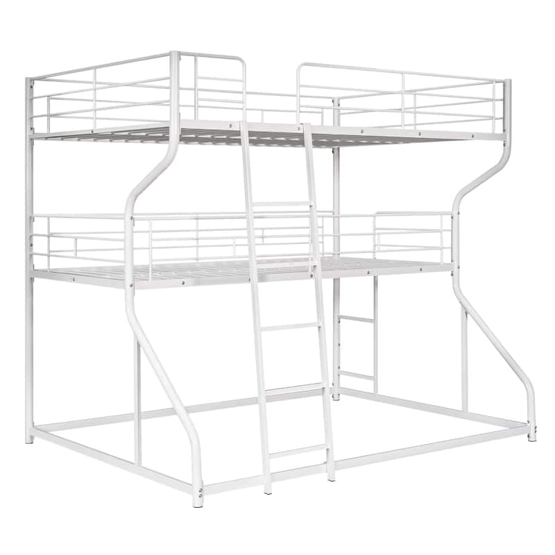 Full XL Over Twin XL Over Queen Size Bunk Bed w/Long, Short Ladder