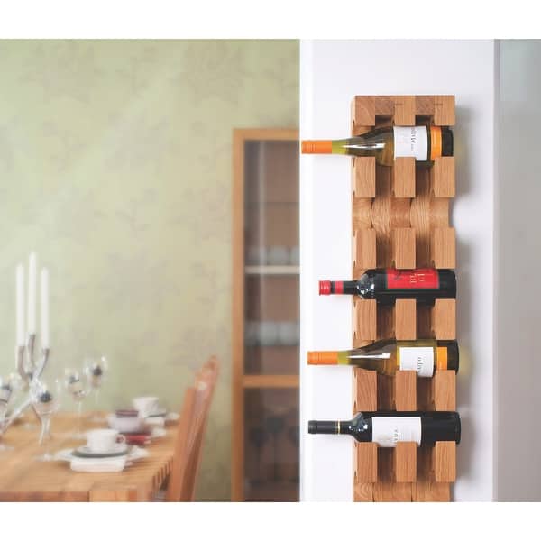 slide 2 of 4, Wall Mounted Solid Oak Wine Rack