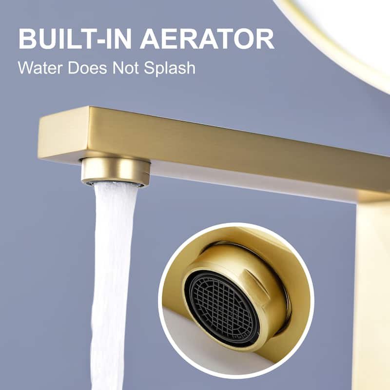 8 Inch Bathroom Faucet 3 Holes Two Handles Modern Luxury Widespread Bathroom Sink Faucet Tap with Water Supply Lines