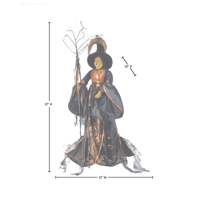 37" Resin With Fabric Haunted Witch