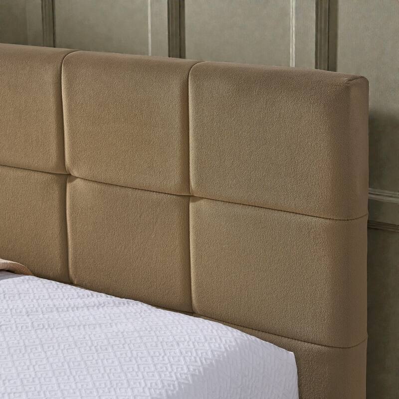 Full Size Velvet Upholstered Tufted Daybed Frame with Backrest and Armrest, Mid-Century Sofa Bed for Bedroom or Living Room