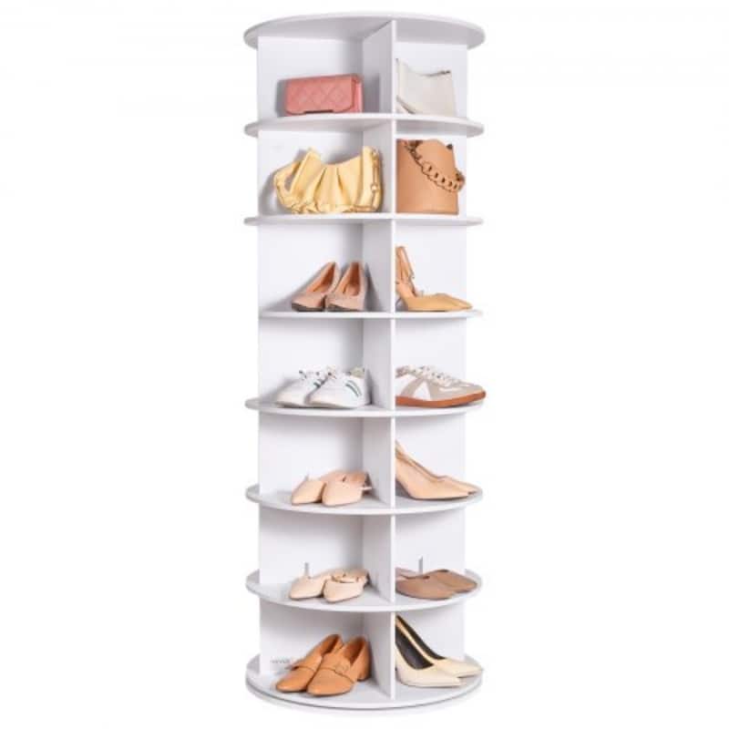 Rotating Shoe Rack Tower 360 Spinning Organizer for Closet or Entryway