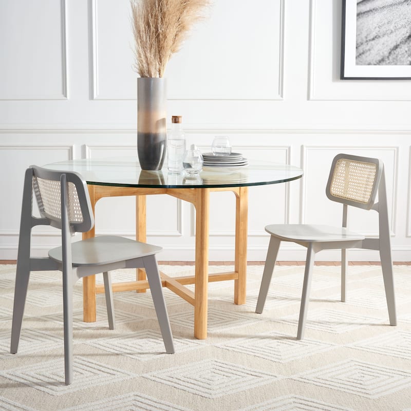 SAFAVIEH Luz Cane Dining Chair - 17" W x 20" D x 32" H - 17Wx20Dx32H - Grey