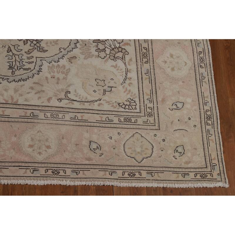 Floral Tabriz Persian Rug Handmade Traditional Wool Carpet - 9'7"x 11'10"