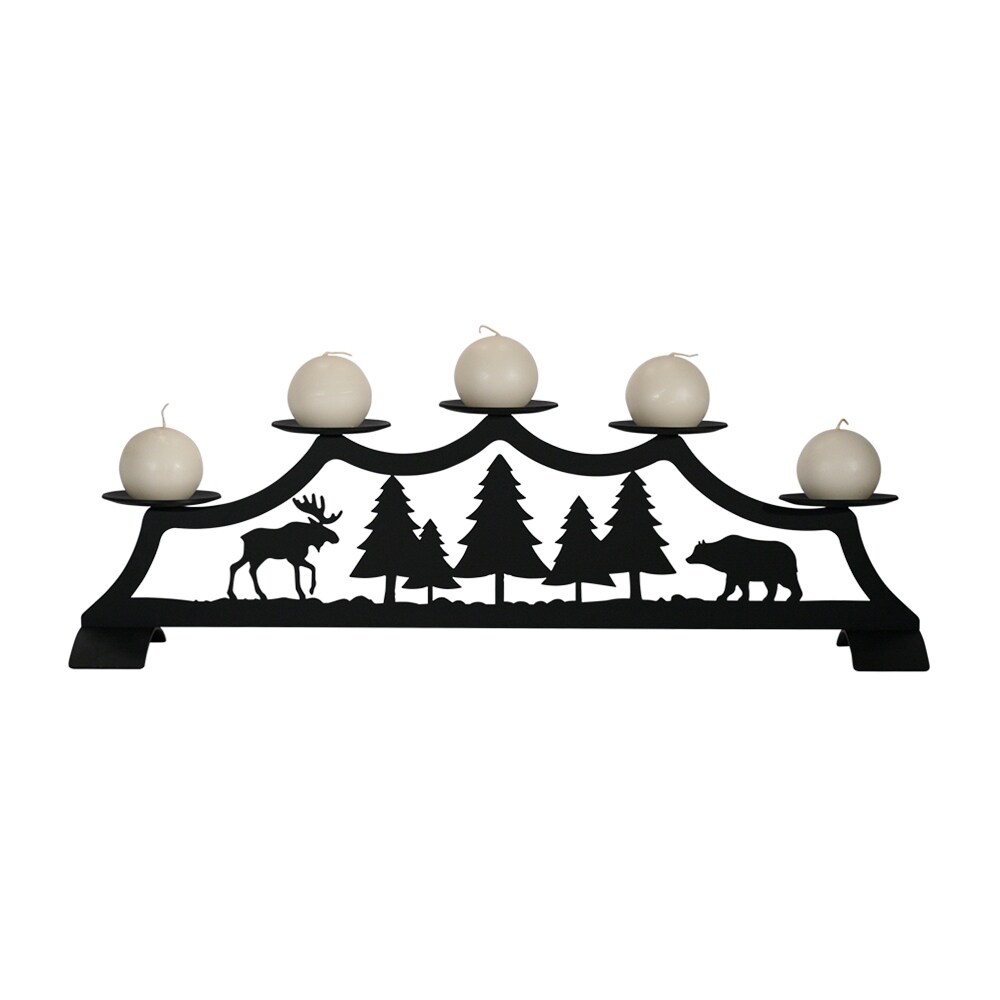 Shop Moose Fireplace Pillar Candle Holder Free Shipping Today