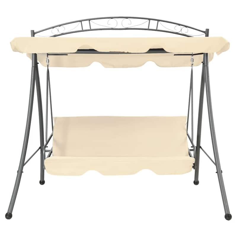 vidaXL Patio Swing Chair Outdoor Bench with Canopy and Cushion Swing Seat
