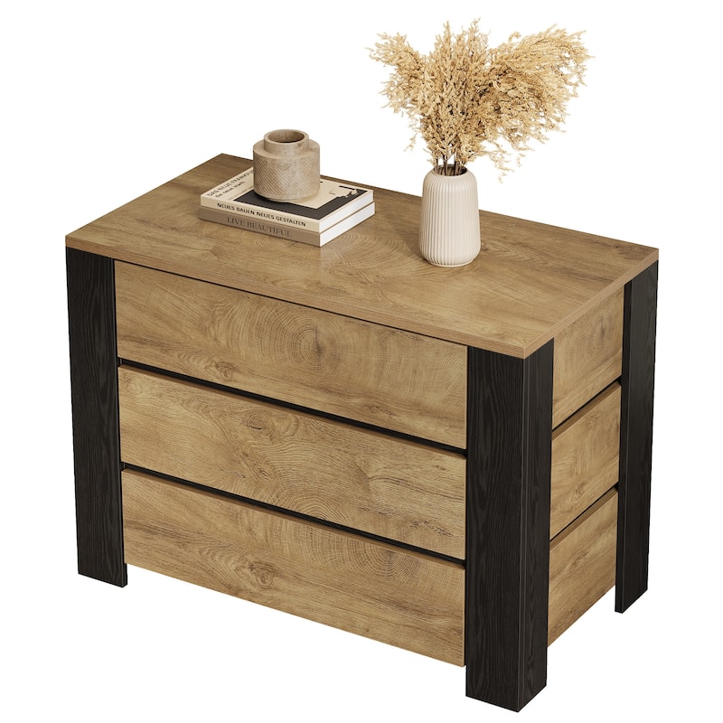 Oversized Nightstand, 36" Wide Large Night Stand with 3 Drawers
