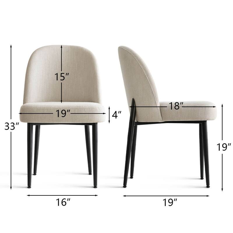 Linen Upholstered Dining Chair(Set of 2)