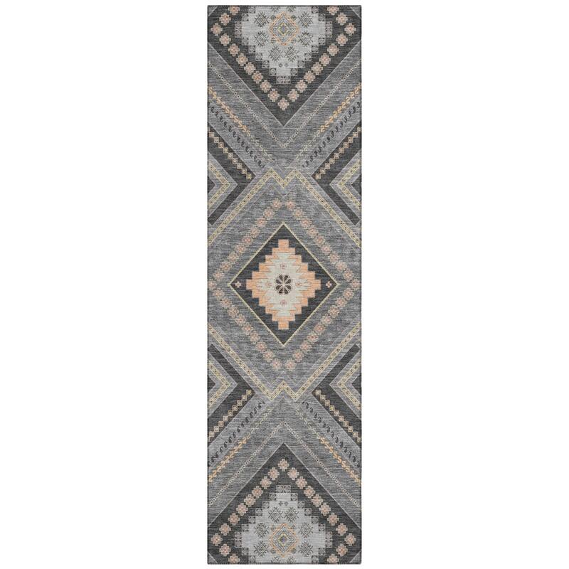 Machine Washable Indoor/ Outdoor Global Boho Chantille Rug