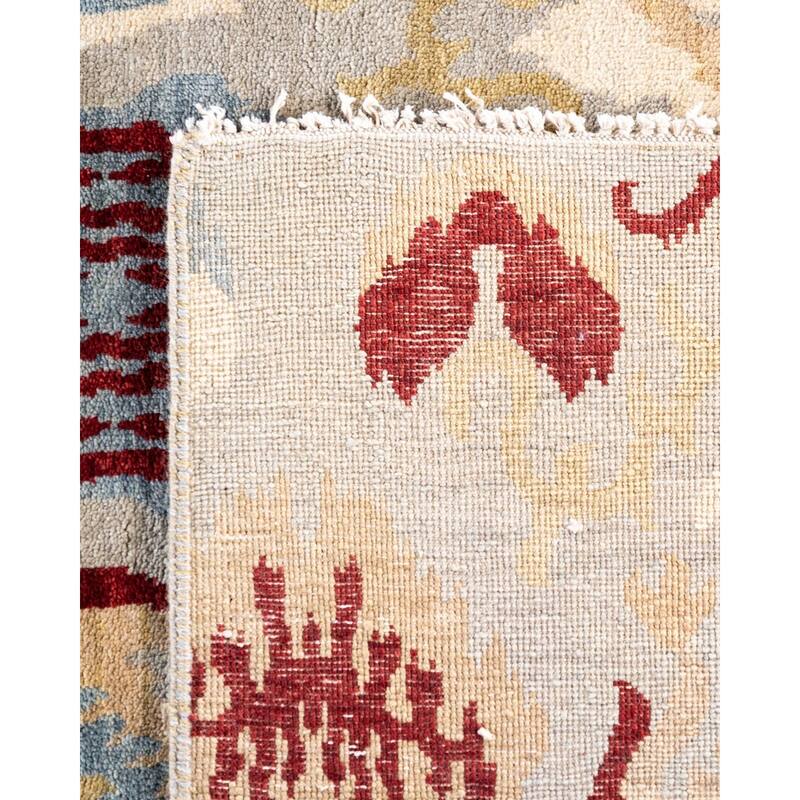Ikat One-of-a-Kind Hand-Knotted Area Rug, Ivory - 9' 3" x 12' 1"