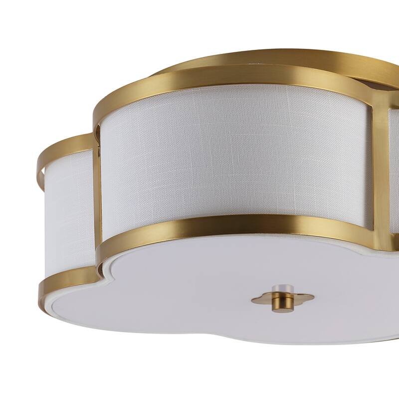 Frank Scalloped Shade Metal Classic Glam LED Flush Mount, by JONATHAN Y