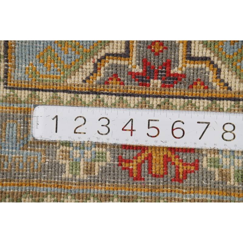 Geometric Kazak Oriental Accent Rug Hand-Knotted Wool Carpet - 2'0" x 3'0"